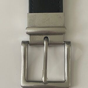 Polo Ralph Lauren Black Leather Belt with Silver Buckle
